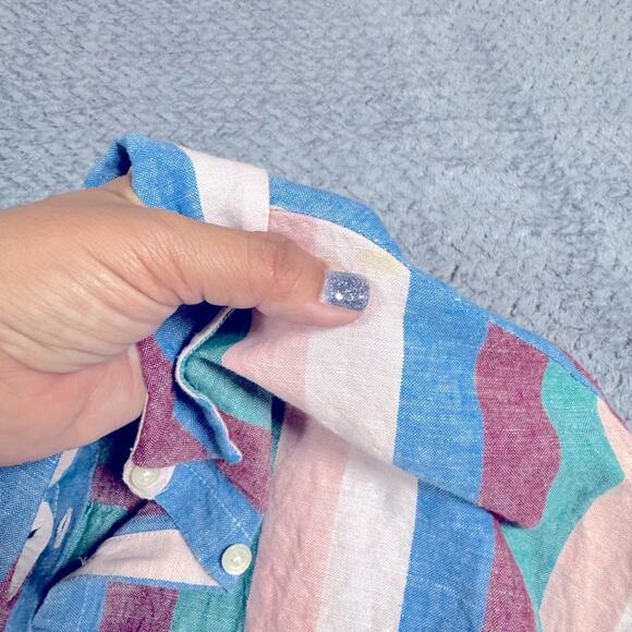 Madewell Women’s Dress Central Shirtdress in Flagstaff Stripe Linen Blend XXS - Picture 13 of 14